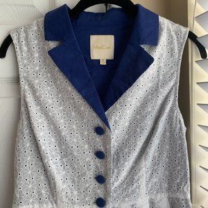Blue and White Shift Dress